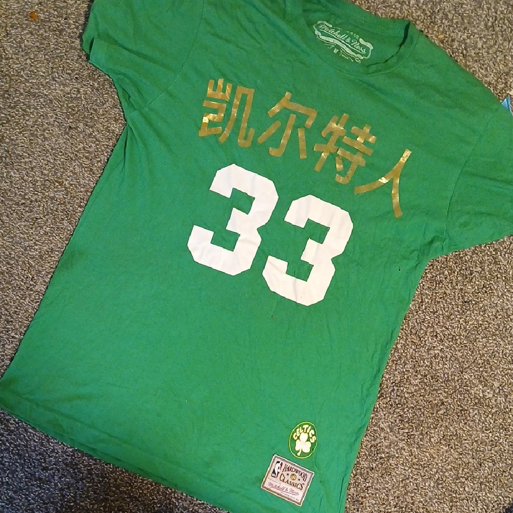 Mitchell & Ness Green Celtics T-Shirt with Gold and White Details